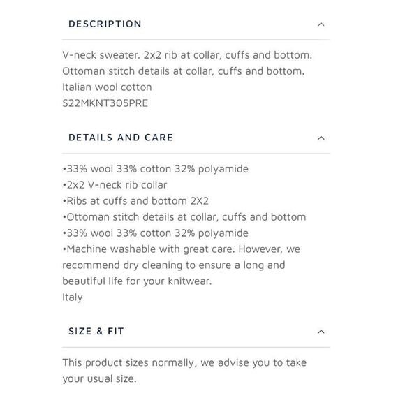 NEW Officine Generale Cream Gino V Neck Wool Blend Sweater Size L Made in Italy - Picture 4 of 8